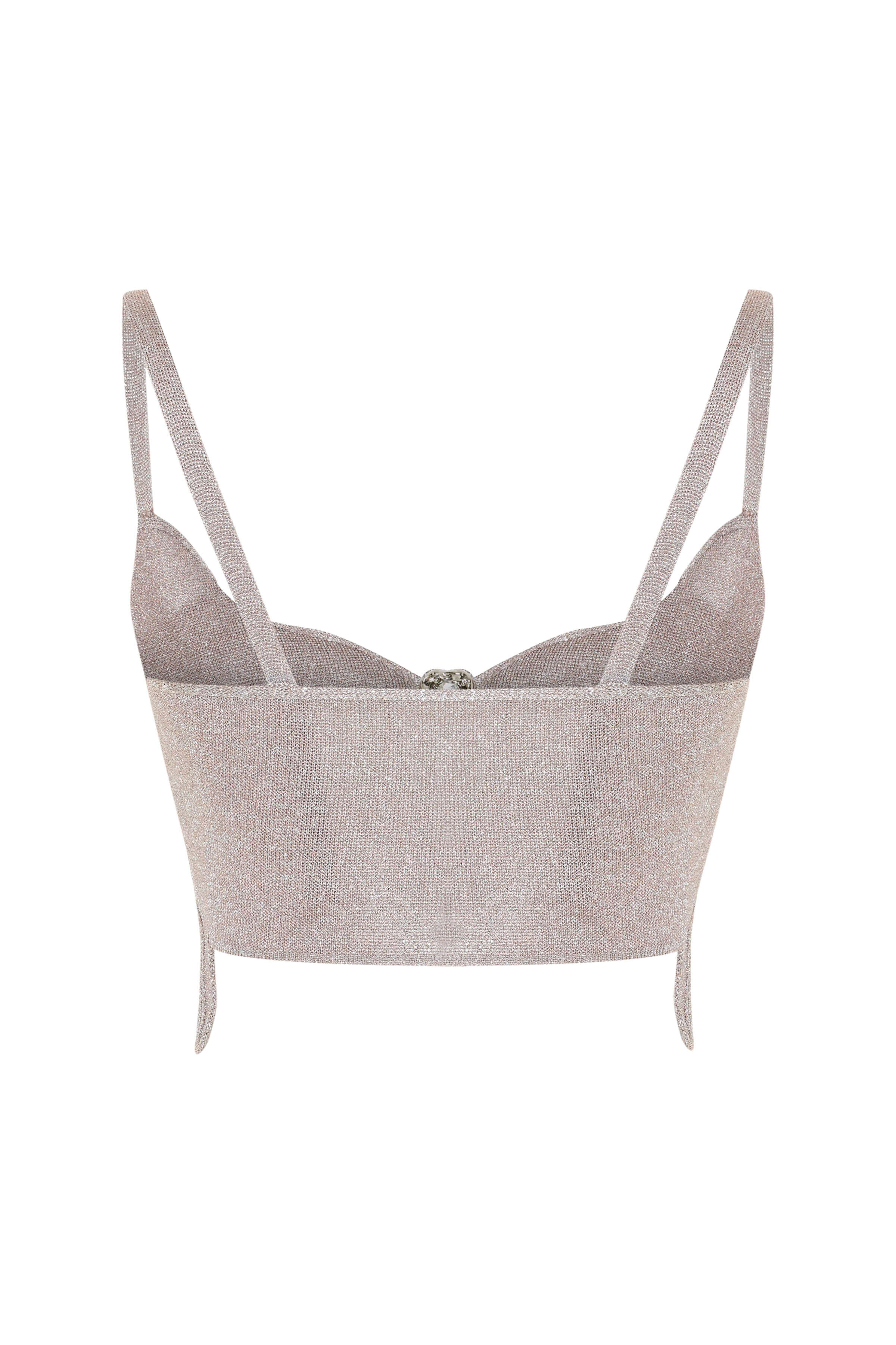 JENDUE Zahrâ Crop - Shimmering Crystal Knit Bralette 2