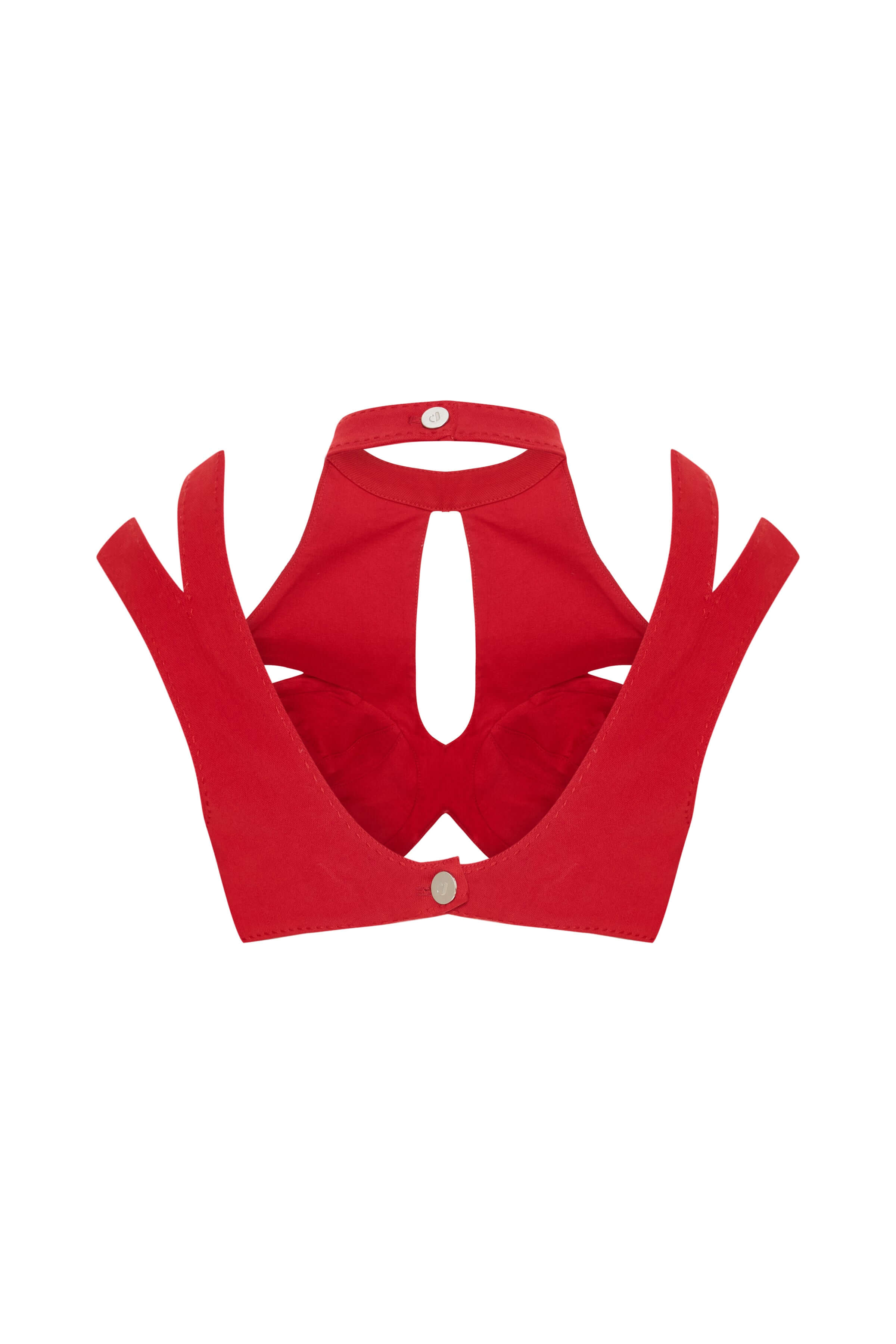 JENDUE Gaia Bra - Red Cutout Designer Bralette Top 2