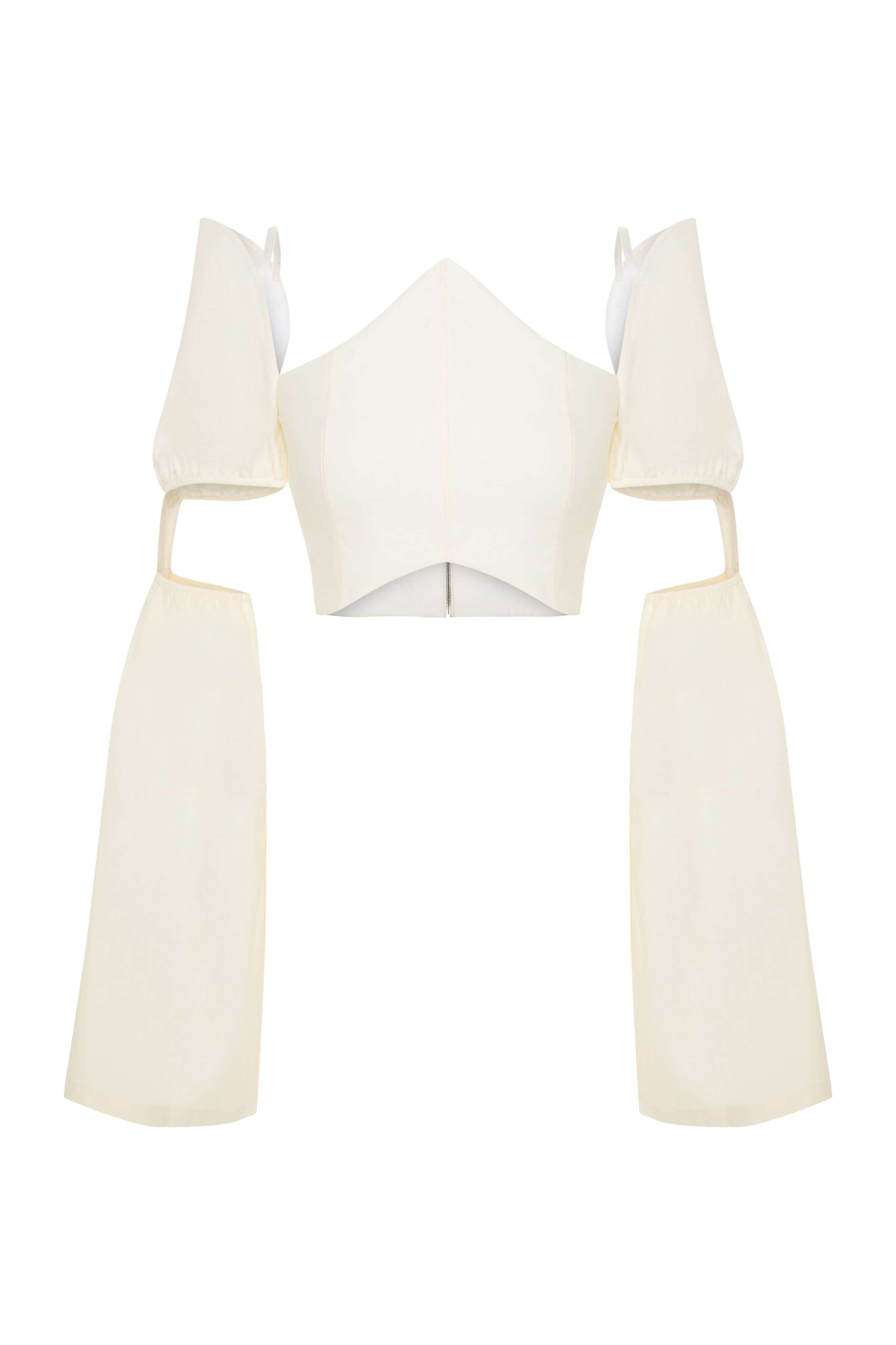 JENDUE Radiosa Sole Crop - Off-Shoulder Corset Puff Top 3