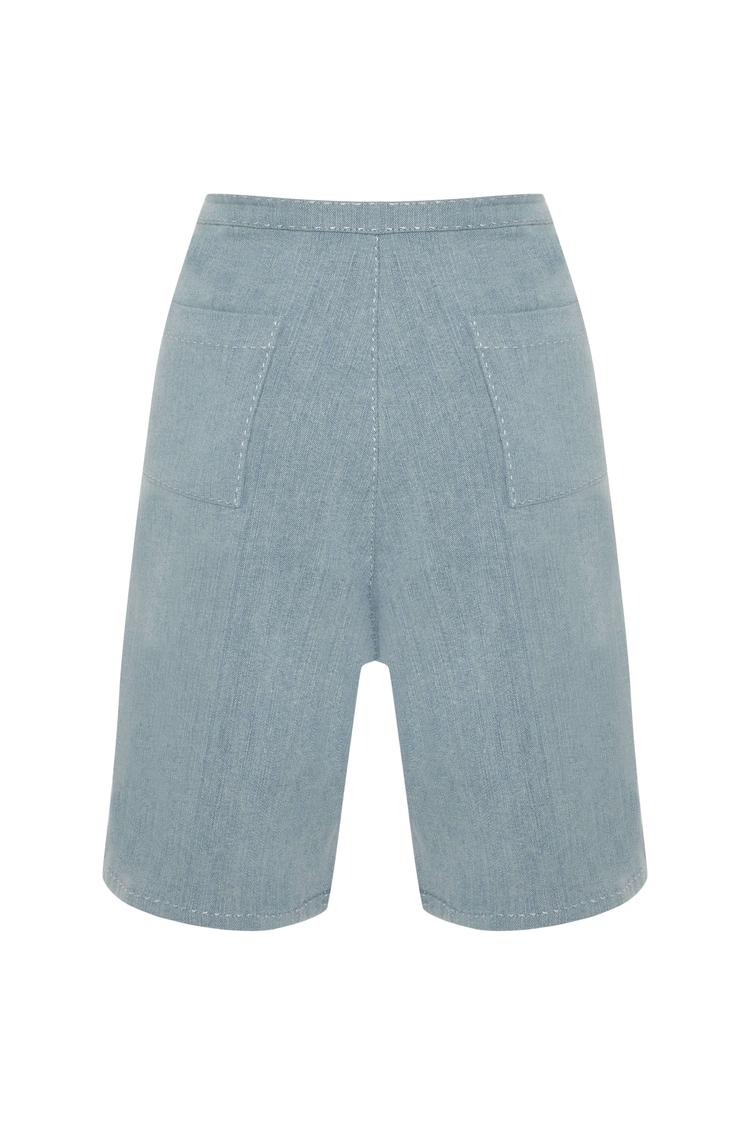 JENDUE Stormbringer Light Blue Denim Cut-Out Shorts 2