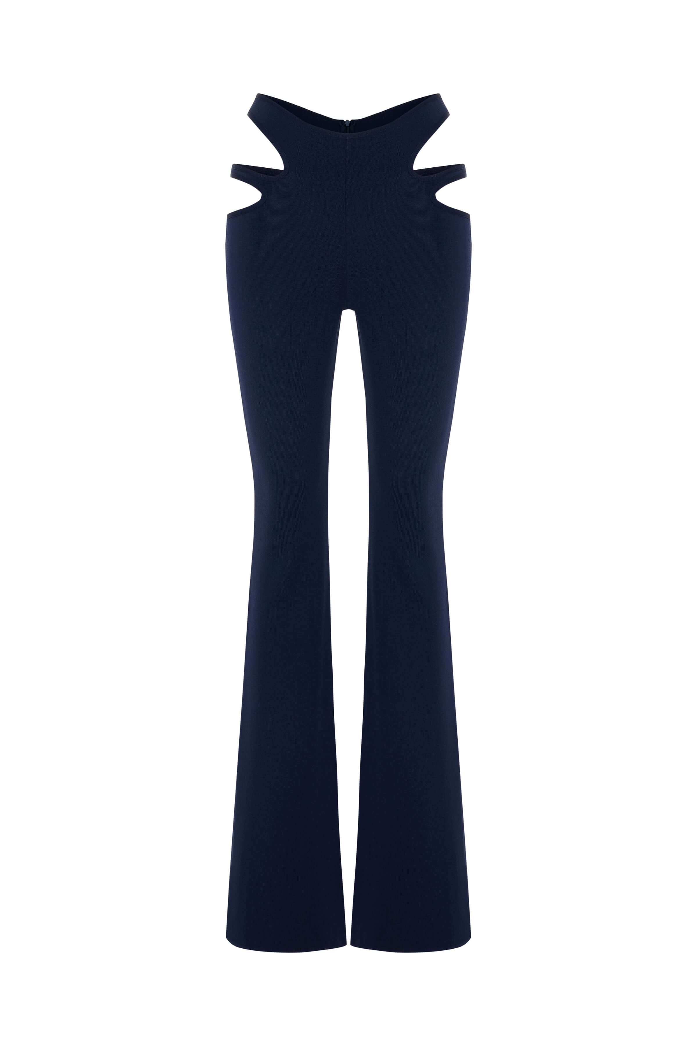 JENDUE Luma Eria Trousers - Cut-Out High-Waist Flare Pants 1
