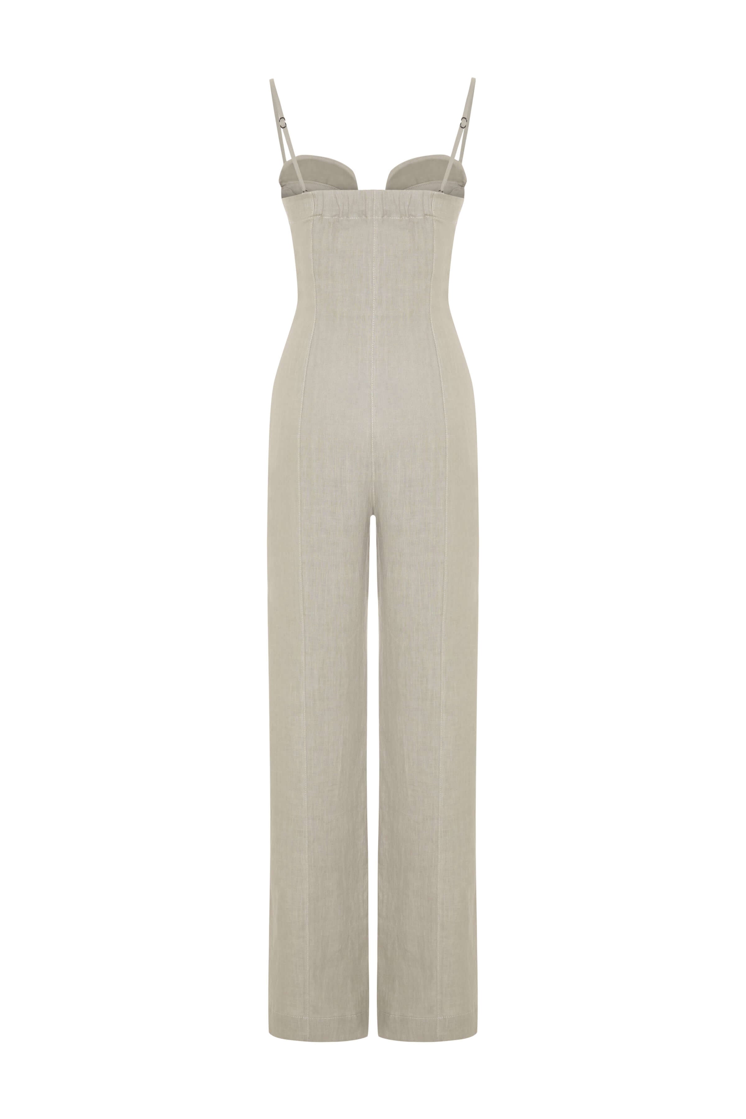 JENDUE Noè Jumpsuit - Linen Bustier Wide-Leg Jumpsuit 2