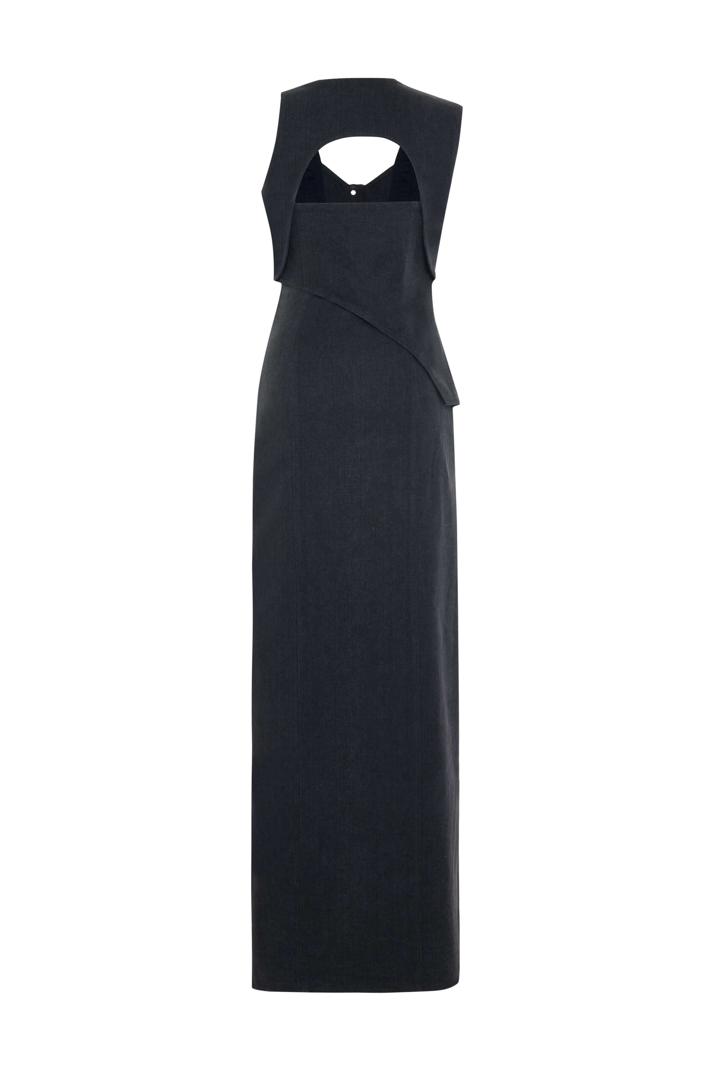JENDUE Raffinato Dress - Denim Cut-Out Maxi Dress 2