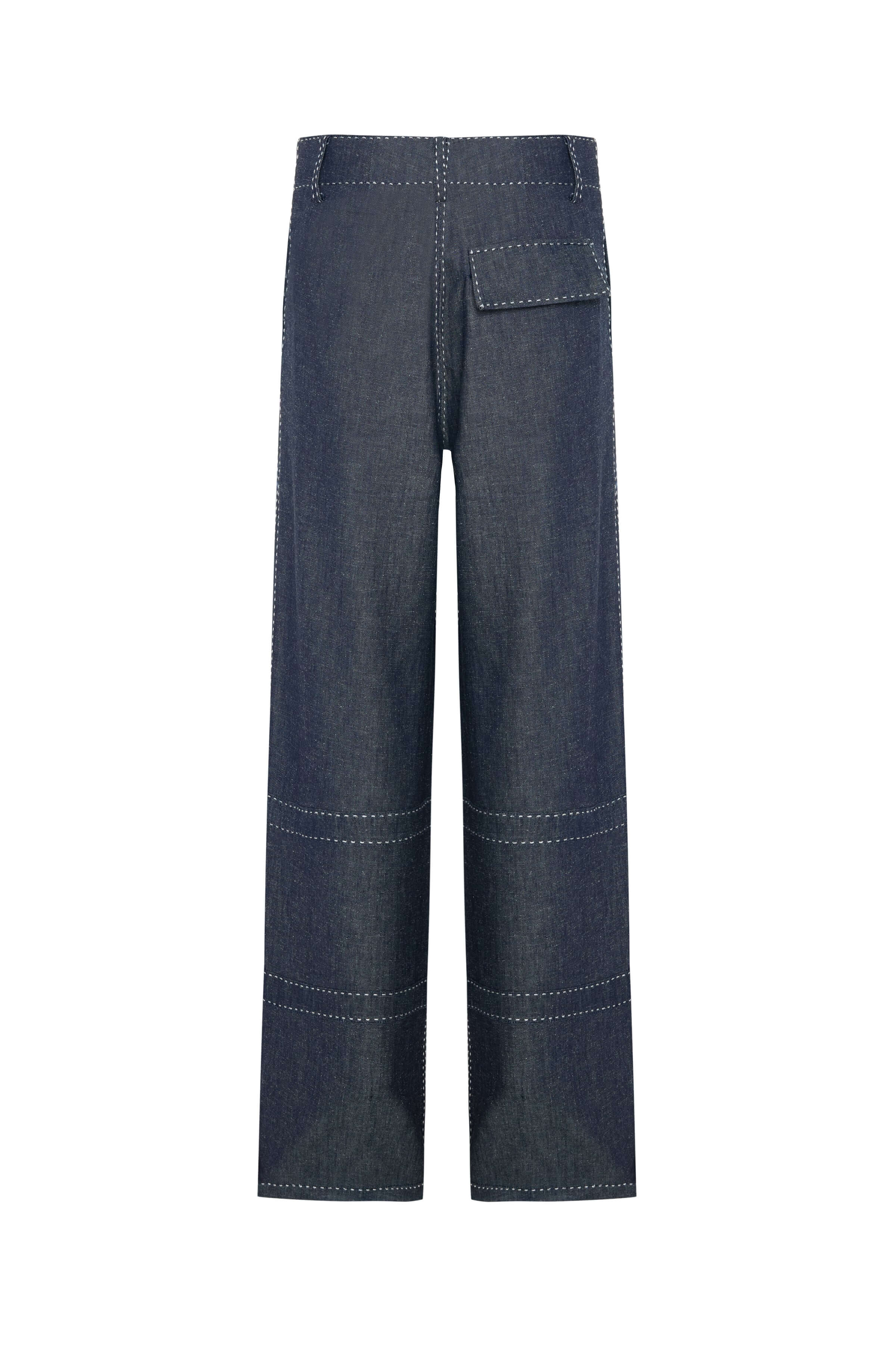 JENDUE Fortitude Trousers - Wide Leg Contrast Stitch Denim 2