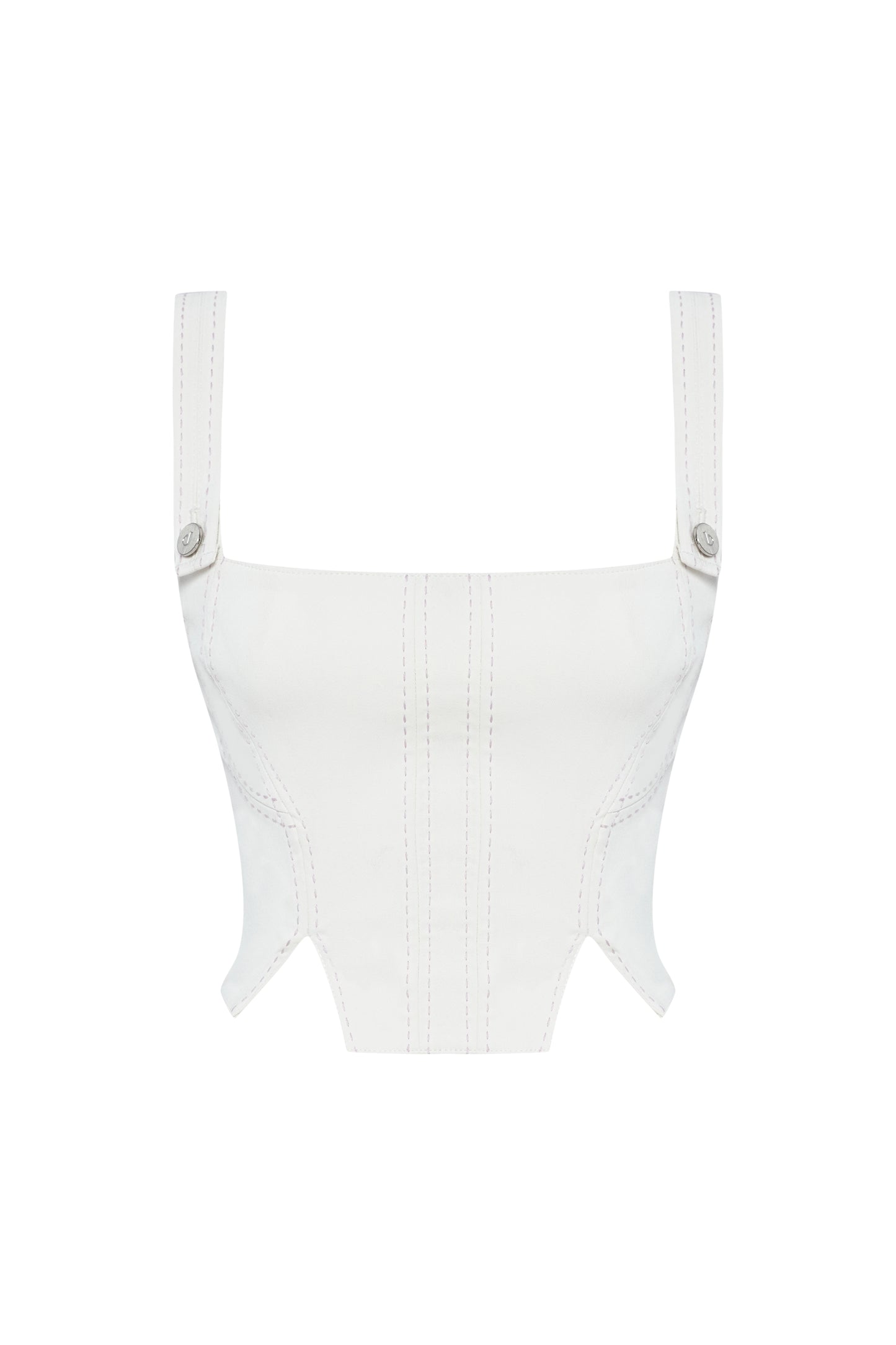 CATALINA WHITE DENIM CROP