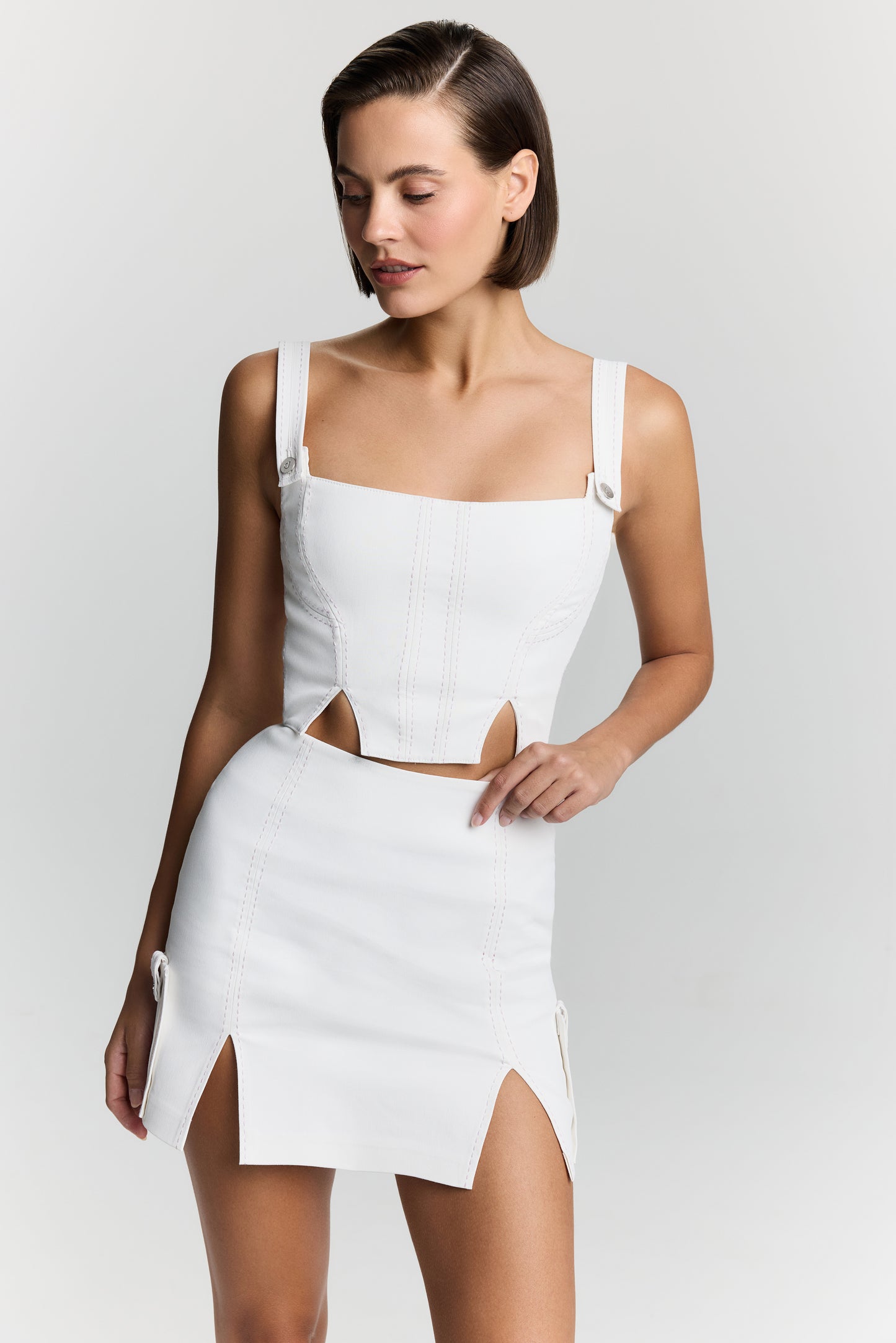 CATALINA WHITE DENIM CROP