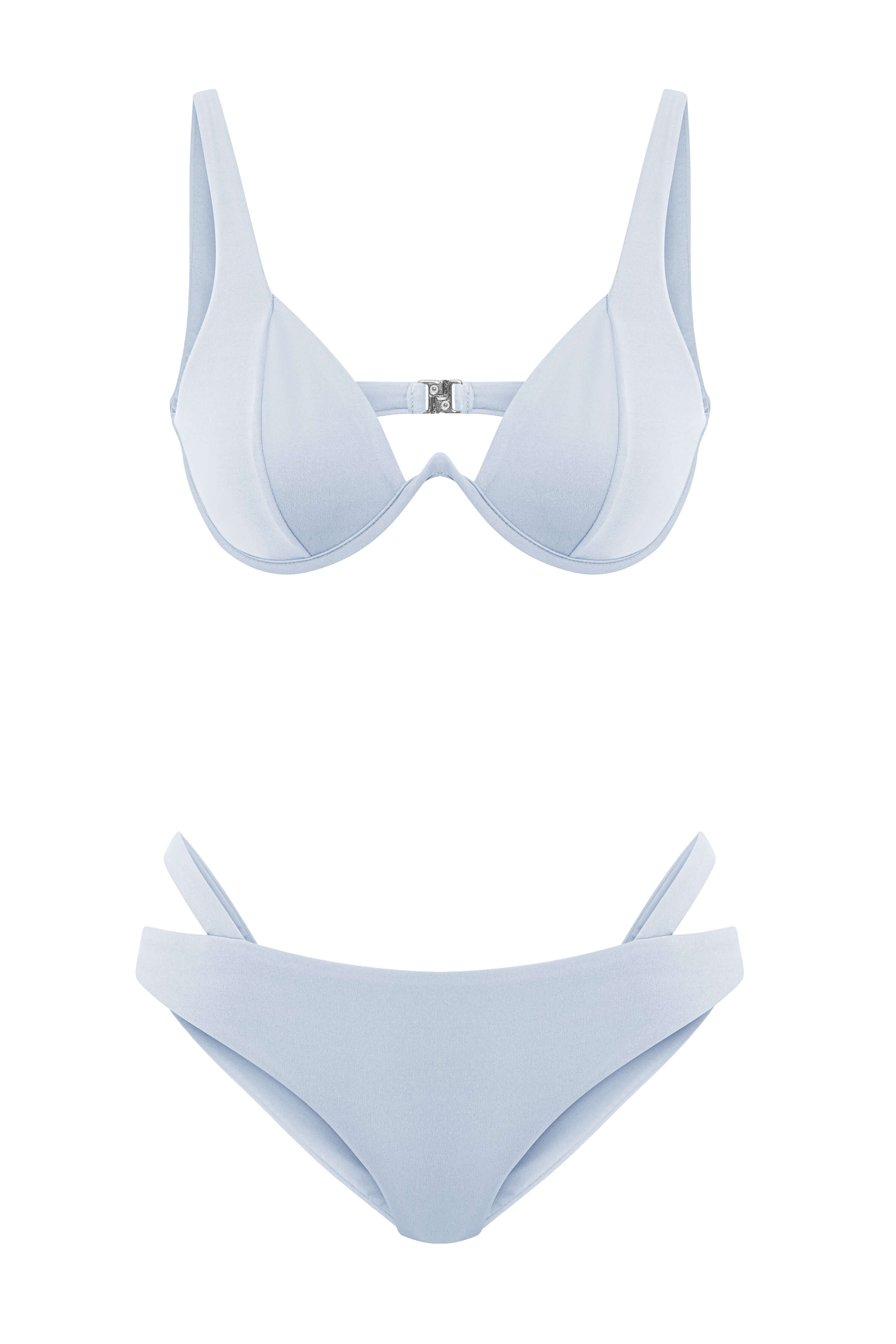 JENDUE trendy blue bikini: classic triangle-style cups, adjustable straps, and a sleek design.