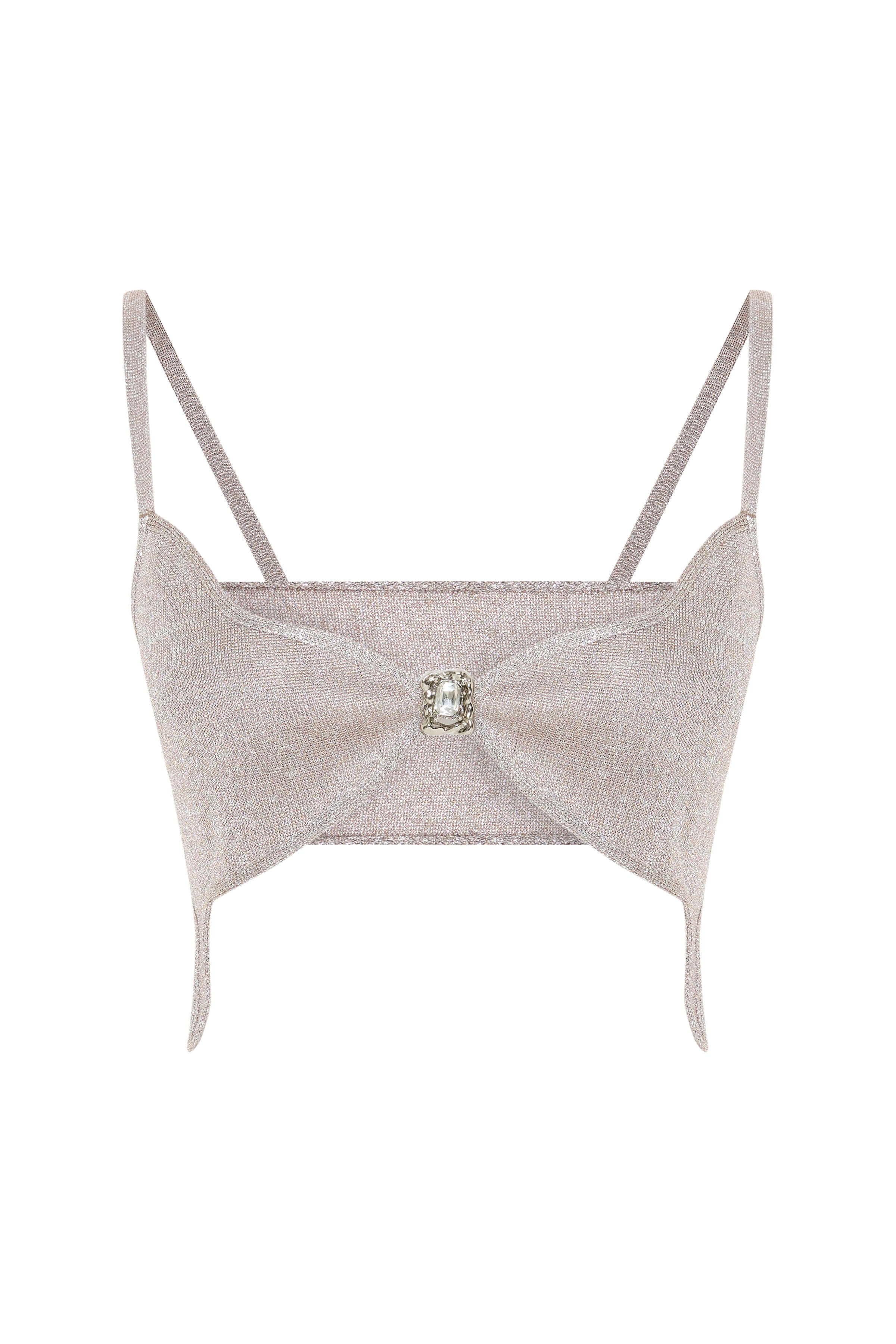 JENDUE Zahrâ Crop - Shimmering Crystal Knit Bralette 1