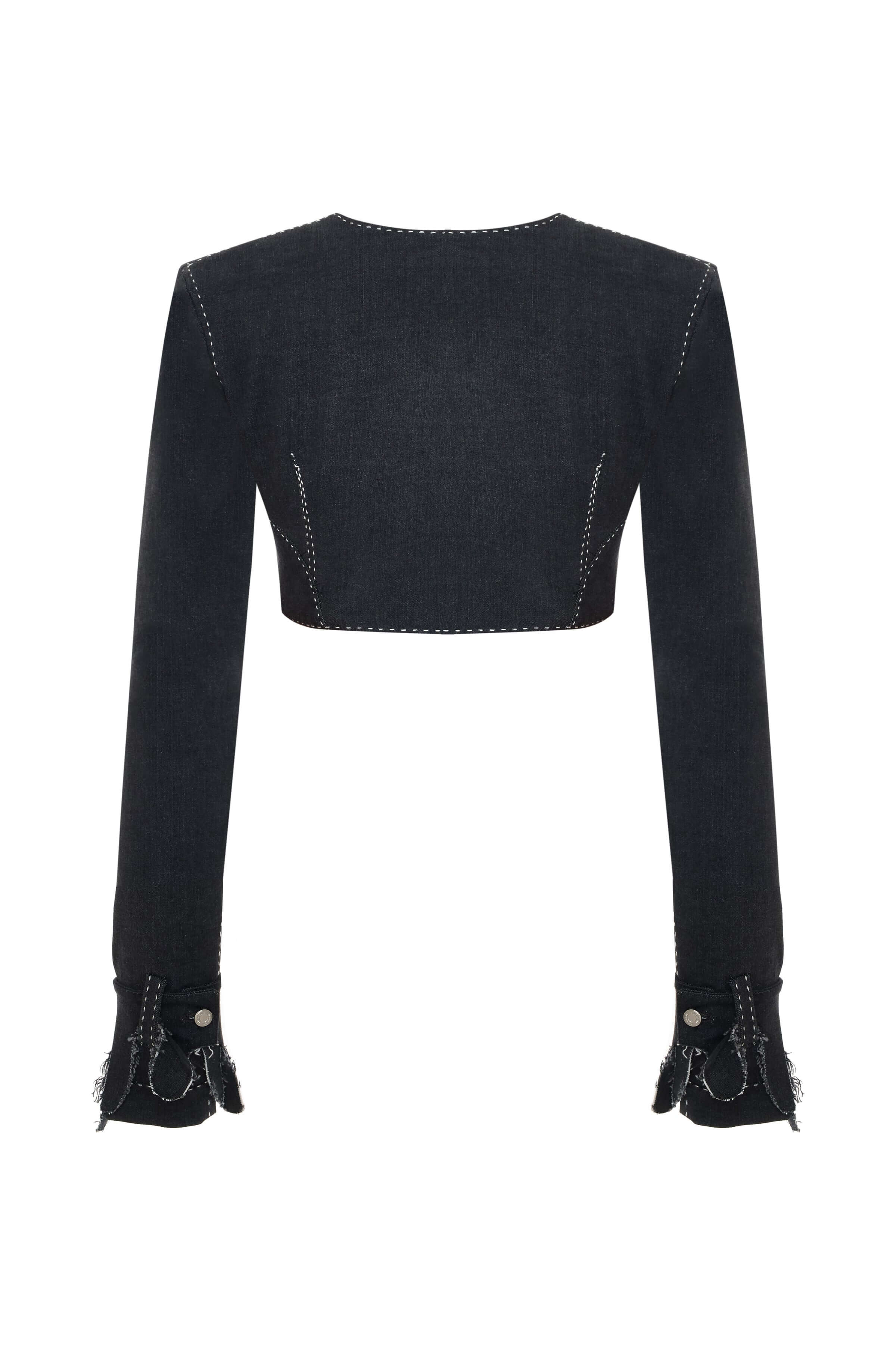 JENDUE Luciano Jacket - Cropped Black Denim Bolero 2