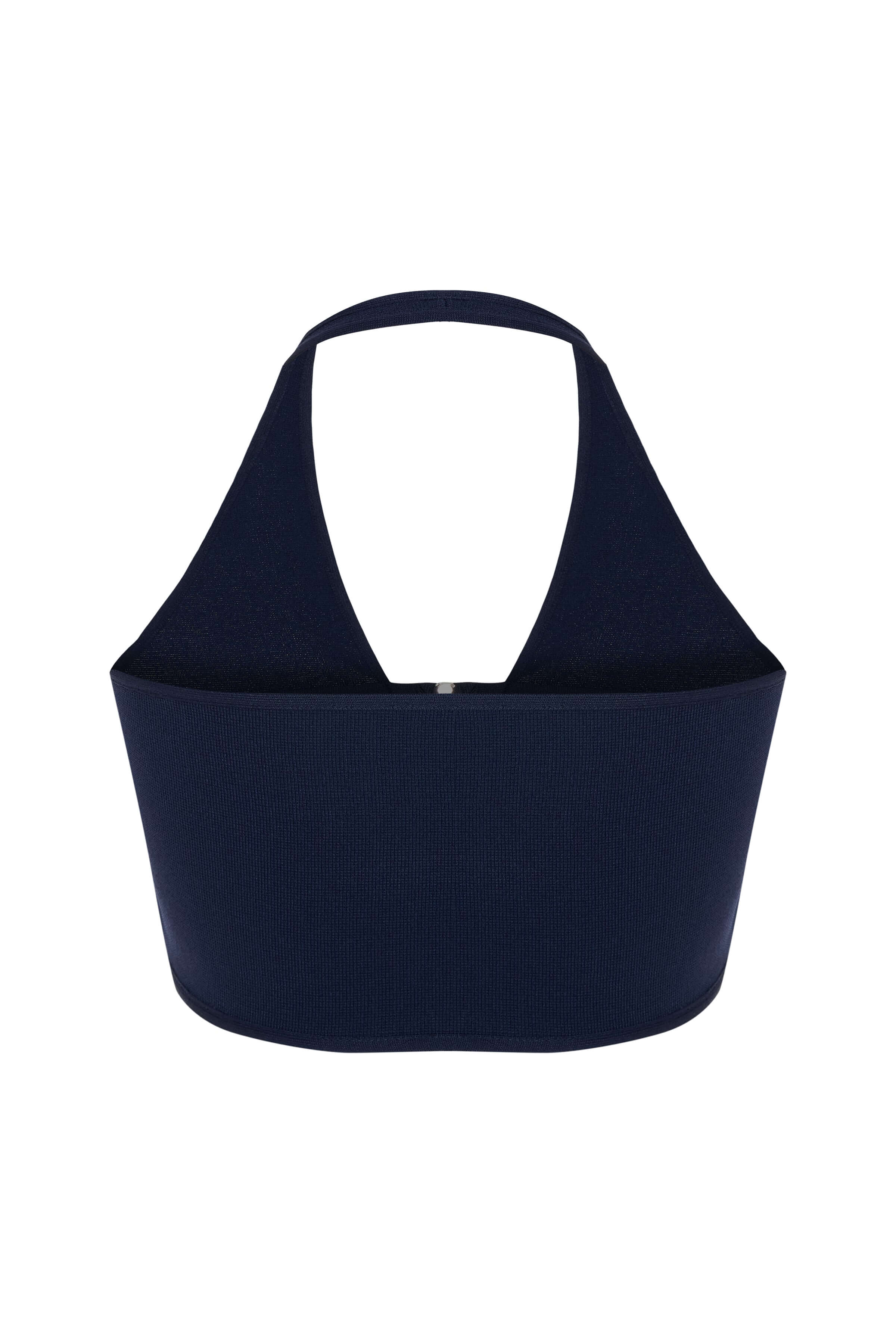 JENDUE Luma Eria Crop - Women Zip-Up Halter Knit Crop Top 2