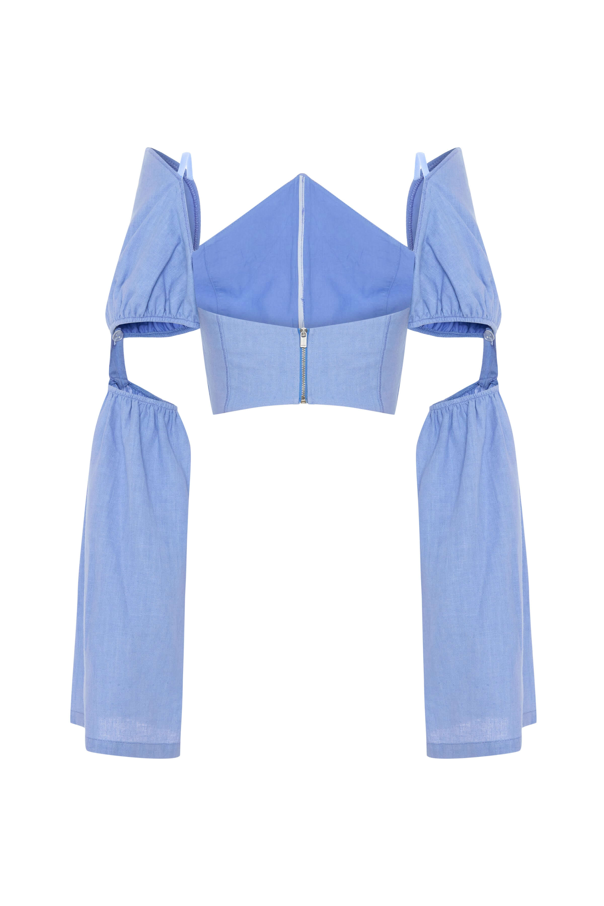 JENDUE Radiosa Sole Crop - Off-Shoulder Corset Puff Top 2