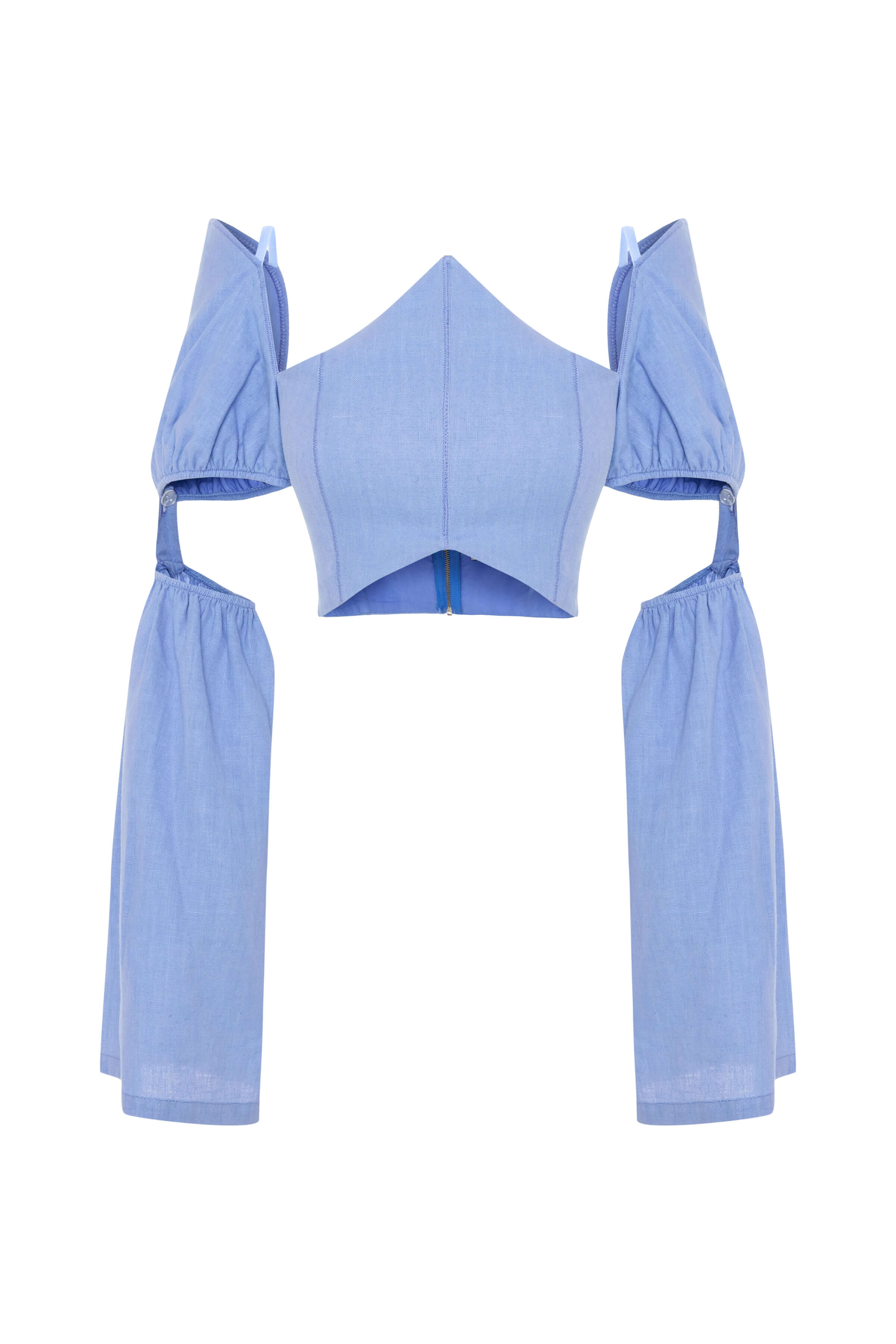 JENDUE Radiosa Sole Crop - Off-Shoulder Corset Puff Top 1
