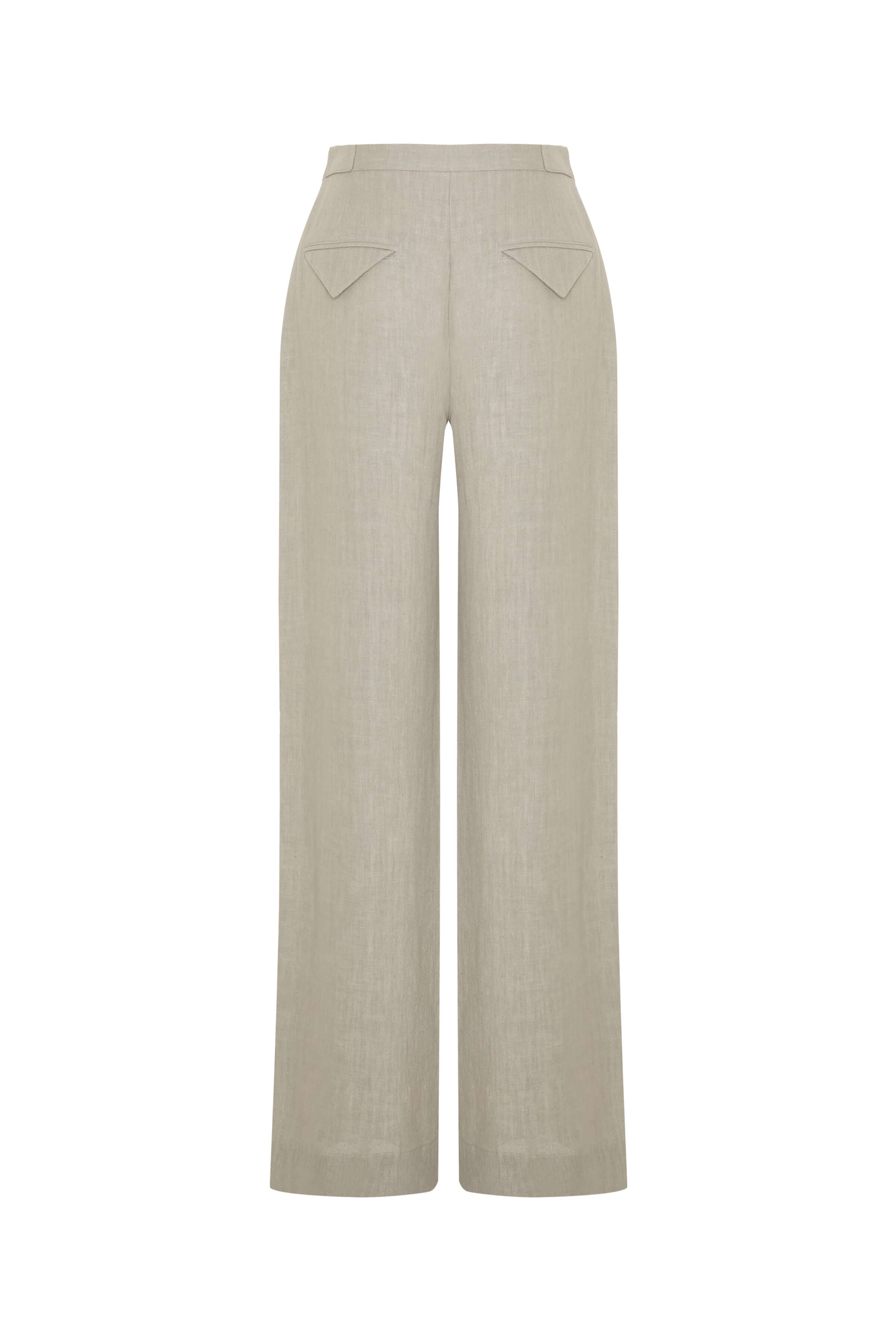 JENDUE Lia Linen Pants- High-Waist Wide Leg Trousers 2
