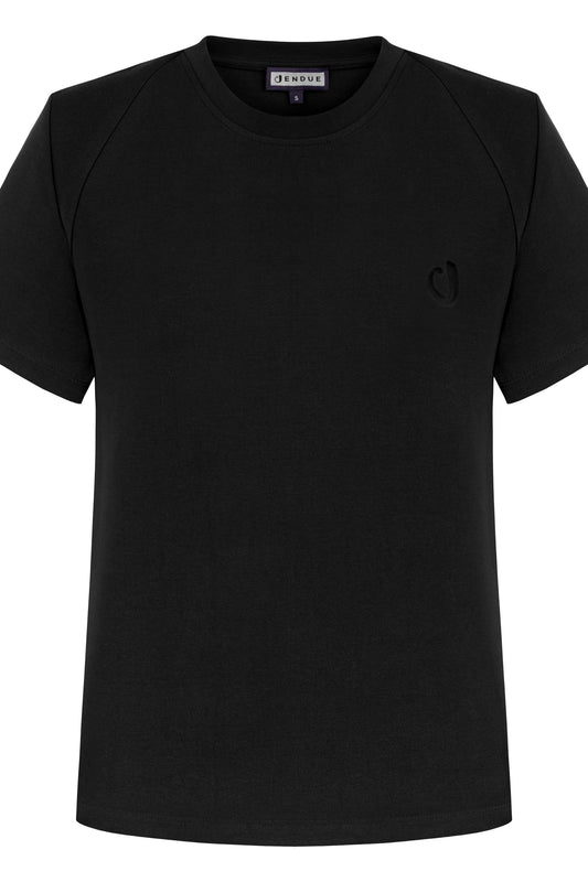 J Logo Oversize Black Basic T-Shirt