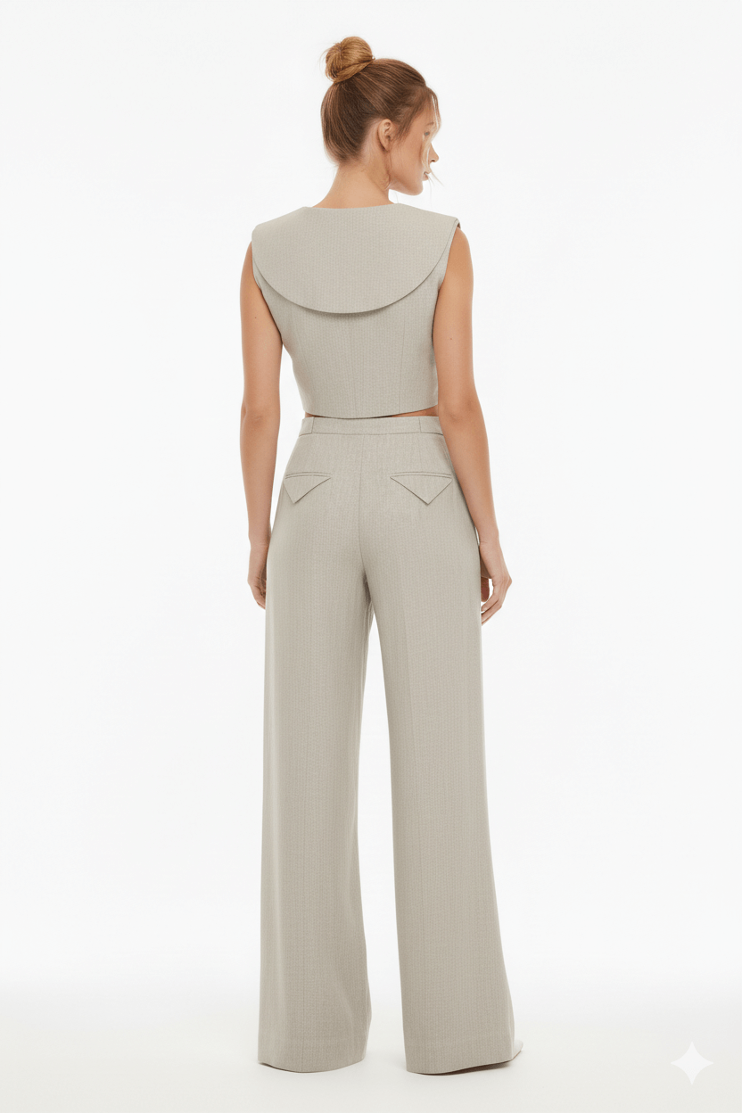 JENDUE Lia Linen Pants- High-Waist Wide Leg Trousers 3