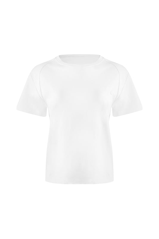 J Logo Oversize White Basic T-Shirt