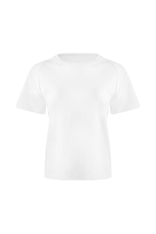 J Logo Oversize White Basic T-Shirt