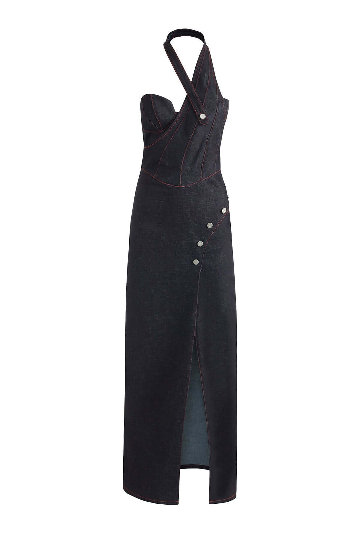 Davidson Cross Neck Maxi Dress in Deep Blue