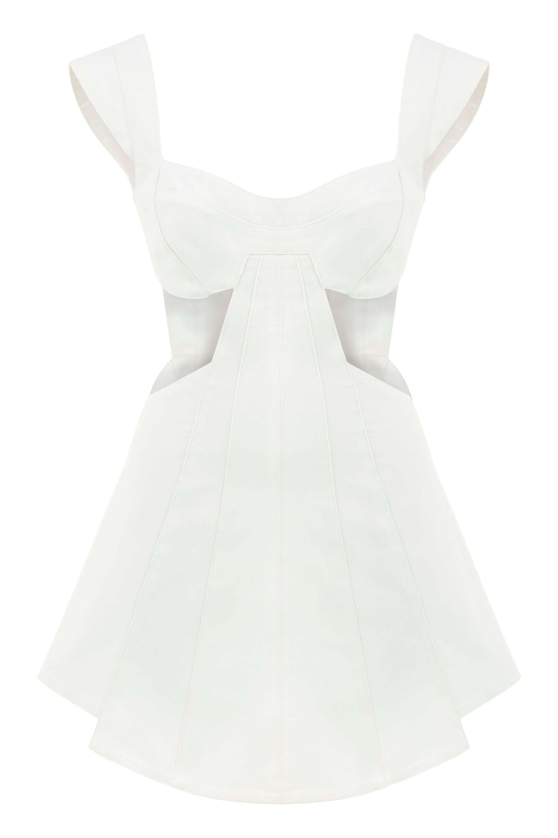 mini white cut out dress Ron Denim Color:Vintage Blue (SkyBlue) Kiki never misses 🙂‍↔️ Featuring an ultra Gold Party Dresses